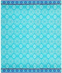 COTTON CRAFT Oversized Extra Wide XL Beach Blanket Towel for Two 58 x 68-100% Cotton Velour - Big & Huge - Pool Picnic Bath Jacquard Thick Plush Super Soft Luxury - 450 GSM - Summer Trellis Pool Blue