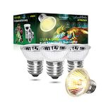 Luxvista E27 50W Reptile Heating Light Bulb, UVA UVB Full Spectrum Sun Lamp for Lizard Tortoise Spider Snake, 4 Pack