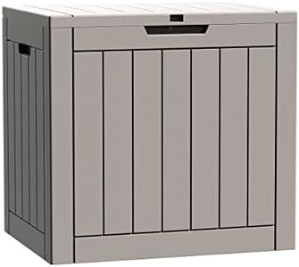 Deck Box 30 Gallon Outdoor Storage Box for Delivery, Waterproof Delivery Box with Lock for Patio Tools, Outdoor Cushions Pillows, Garden Supplies, Pet Stuff and Pool Accessories, Taupe