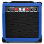 LyxPro Electric Guitar Amp 20 Watt Amplifier Built in Speaker Headphone Jack and Aux Input Includes Gain Bass Treble Volume and Grind - Blue