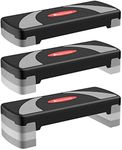 METEOR Aerobic Steps: Exercise Step Platform, Adjustable Stepper for Home & Gym Cardio Workouts, Aerobic Stepper for Fitness Training, Versatile Gym Step (10cm,15cm,20cm)