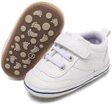 Clowora Baby Boys Girls Shoes Non-Slip Rubber Sole Sneakers Infant First Walking Toddler Crib Shoes Newborn Loafers Flats., 0611/White, 0-6 months Infant