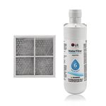 Refrigerator Water Filter, Refrigerator Water Filter and Air Filter, Anti-Odor Water Filter for Refrigerator, Replacement for LG LT1000P(1 Piece)