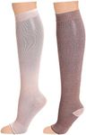 BE SHAPY Compression Socks Open Toes Support Stockings for Daily Use Medias de Compresión 2 Pack