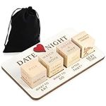 Leofeck Wooden Date Night Dice Set, What to Do Romantic Date Night Couples Games with Pouch Storage, Novelty Date Night Ideas Action Decision Dice Game for Valentine's Day, Anniversary, Birthday