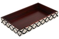 HANDICRAFTS HOME Handmade Moroccan Pattern 10x6 Towel Tray - Small Bathroom Tray, Guest Towel Holder, Decorative Napkin Holder, Bathroom Countertop Storage, Kitchen Hand Towel Holder Moroccan Black
