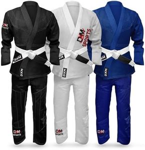 DXM SPORTS Bjj Gi for Men - Brazilian Jiu Jitsu Gi - Lightweight Preshrunk Fabric - Machine Washable Jiu Jitsu Suit Sets, Black, A3
