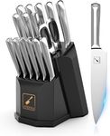 imarku Knife Set, 16 Pcs Kitchen Knife Set with Block, Ultra Sharp Stainless Steel Chef Knife Set, Dishwasher Safe Knife Block Set with One-piece Ergonomic Handle, Valentine's Day Gifts