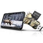 ZOOULAI Trail Camera Viewer SD Card Reader - 4 in 1 SD and Micro SD Memory Card Reader to View Hunting Game Camera Photos or Videos on Smartphone,Camouflage