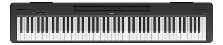 Yamaha P145B 88-Key Slim Digital Piano with Weighted Keys, Premium Acoustic Piano Sound, Compact Design, Music Rest, Footswitch, and Built-in Speakers for Beginners, Home Practice, Travel
