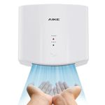 AIKE Air Wiper Compact Hand Dryer, High-Speed Drying, 1400W 220V, Plug & Go, Paperless Touchless for Public Bathroom, AK2630S (White)