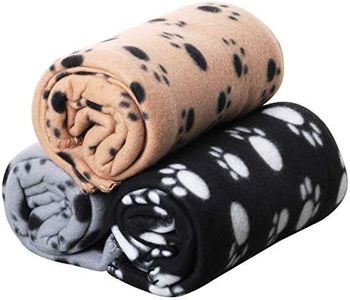 DIGIFLEX Pack of 3 XL Soft Dog Cat Pet Fleece Blankets, Extra Large Plush Throws, Pet Blankets, Beige, Grey and Black, Soft Blanket, Washable Pet Blankets, 140cm x 100cm
