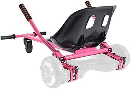 Hoverboard Seat Attachment Straps Not Required, 25”-33.3” Adjustable Length Hover Board Go Kart Accessory,265lbs Capacity,Bigger&Sturdier Seat,Go Cart Fit 6.5” 8.5” 10” Hoverboard,Kids Adults (pink)
