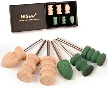 Hisew Leather Edge Burnishing Bits for Rotary Tools - Set of 6, Ideal for Sanding, Polishing, & Grinding Leather Edges & Burrs, Simplifying Leather Crafting Works