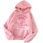 NEWOK Minimalist Girl Style Hoodie Singer Album Surrounding Men's and Women's Fashion Sweatshirt. (M,Pink)