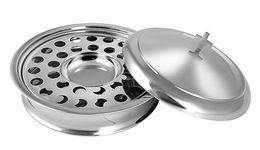 Communion Ware Holy Serving Tray Including Center Bread Plate with A Cover - Stainless Steel (Silver/Mirror)