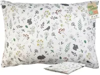 ZPECC Toddler Pillow with Pillowcase - 13x18 Organic Cotton Hypoallergenic Small Kids Travel Pillow for Sleeping Crib Daycare Nursery Stroller (Intended for Age 2 and up) Nature