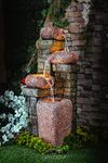 EXPLEASIA 4 Tiered Stone Bowl Water Fountain for Indoor & Outdoor, Water Fountain for Home Decor, Garden Decor Water Fountain with Maintenance Kit