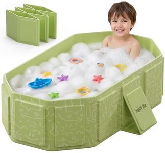 Foldable Bathtub for Children, Multifunctional Portable Toddler Bath Tub for Ages 0-8, All-in-One Design with Drain Plug & Heat Retention, Space-Saving for Homes