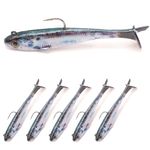 6-Piece Pre-Rigged Jig Head Soft Plastic Fishing Lures - Paddle Tail Swimbaits for Bass Fishing, Shad or Tadpole Lure with Spinner, Premium Fishing Bait for Freshwater Saltwater, Trout Crappie