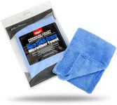 Maxshine Microfiber Towel - Zero Crazy Edgeless (380GSM), Blue, Rinse-Free & Scratch-Free Drying Towel for Cars - 16”x24” (40x60cm), Professional Auto Detailing Cloth