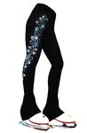 Ice Fire Polartec Figure Skating Pants with Crystals Swirls Design (Aqua Crystals, Child Large)