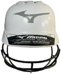 Mizuno MVP Series Solid Batting Helmet with Fastpitch Softball Mask, Small/Medium, White