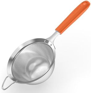 U-Taste Fine Mesh Strainer, 18/8 Stainless Steel Sieve 30 Mesh, M/Orange