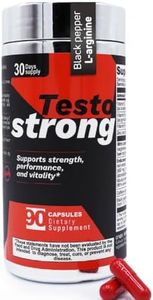 Testostrong – Advanced Nitric Oxide & Energy Support Formula – L-Arginine, Beet Root, Tongkat Ali, Horny Goat Weed, Tribulus, Zinc, Vitamins B6, B12 & E – 90 Capsules – Non-GMO