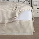 Piper Classics Farmhouse Ticking Taupe King Bed Skirt, 78x80 w/ 16" Drop, Tailored Dust Ruffle