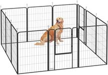 PawHut Dog Pen, 12 Panel Puppy Pen, Steel Dog Playpen, for Medium Breeds, 100cm Tall, Black