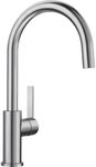BLANCO 523120 Candor Steel Kitchen Sink tap with a Fixed spout steel-523120, Brushed Stainless Steel, Hochdruck