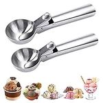 Cimown 2pcs Ice Cream Scoop - Ice Cream Scoop with Trigger Release - Stainless Steel Ice Cream Scoop,for scooping ice Cream, Cake Dough, purees