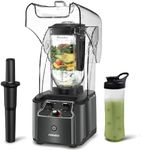 CRANDDI Commercial Quiet Blender, 2200 Watt Professional Countertop Blender with 80oz Pitcher, Built-in Pulse & 15-speeds Control, Smoothie Blender for Commercial and Home, K90 Grey
