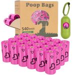 Dog Poo Bags Rolls - 540 Counts Dog Waste Bag, Poop for Dogs Doggy include 1 Dispenser | Scented Rose