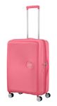 American Tourister Soundbox - Hard Shell Suitcase 67 cm Medium - Trolley Suitcase with 4 Wheels, TSA Lock, Expandable & Light - 71.5/81 L - Pink (Sun Kissed Coral)