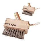 COTTAM | Garden Patio Weed Brush Tools | Heavy Duty Angled Steel Wire Replacement Head With Bracket & Scraper | Multipack (x2)