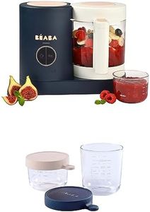 BÉABA - Babycook Néo - Robot Bébé Made in France - Mixeur-Cuiseur - Diversification alimentaire + Lot 2 Portions Conservation Repas Bébé/Verre Extra Résistant pour petits pots bébé maison