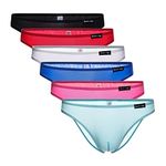 Uneihoiz Men's Soft Stretch Underwear Comfort Ice Silk Bikini Briefs 6-Pack Assorted Medium