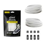 Xpand No Tie Shoelaces System with Elastic Laces - White - One Size Fits All Adult and Kids Shoes
