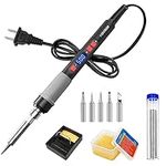 Soldering Iron Kit, ILIBILIB 90W LCD Digital Display Adjustable Temperature Solder Iron 180 to 500℃, 8-in-1 Thermostatic Rapid Heating Smart Welding Iron Kit for Soldering and DIY Repair-110V