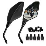 Mirror for Motorbike, Motorcycle Rearview Mirror, Motorbike Mirror Universal 7/8 inches 22mm, High Definition, with M8 M10 Clockwise and Counter Clockwise Threaded Bolts, for Motorcycle ATV Scooter