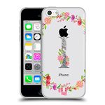 Head Case Designs Letter I Decorative Initials Soft Gel Case and Matching Wallpaper Compatible With Apple iPhone 5c