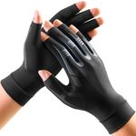 FREETOO Compression Arthritis Gloves for Pain, Finger Strengthen Compression Gloves to Alleviate Hand Pains,Swelling, Fingerless Typing Gloves for Rheumatoid, Tendonitis Women&Men-S