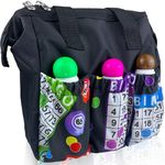 Bingo Dauber Bag Bingo Bags with Pockets on Clearance Bingo Accessories for Women Carry Storage Bag Gifts for Bingo Game Lovers Tote Bag for Bingo Markers (Black)