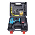 KATSU Cordless Drill Driver 18V with Accessories Kit + Flexible Shaft + Double Ended Bit + 5 Drill Bits + 6 Screwdriver Bits with 1 Extension + 2 Rechargeable Li-ion Batteries 1.5Ah + Charger + Case