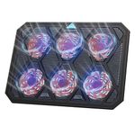 VOXON Laptop Cooling Pad, 12"–19" Laptop Cooler with 6 Quiet Red LED Fans at 1400RPM, 2-Level Adjustable Stand, USB Powered, Extra USB Port, Ultra Slim Laptop Cooling Stand for Gaming and Work