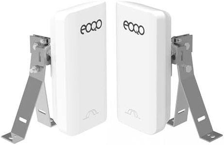 Point to Point Wireless Bridge with 2 Bracket Mounts, 2KM 5.8G Outdoor Starlink WiFi Extender, Long Range Network Bridge, PtP/PtMP, 12DBi High Gain Antenna, PoE Adapter, 2 RJ45 Port (2-Pack)