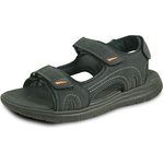 kozi Men Classic Casual Sandal River Sandal SPORTSMAN-1 Open Toe Adjustable Hook-and-Loop Strap Black Size 11