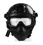 PJ Tactical Airsoft Protection FAST Helmet with Safety Goggles and Half Face Protective Mask Suitable for Paintball CS